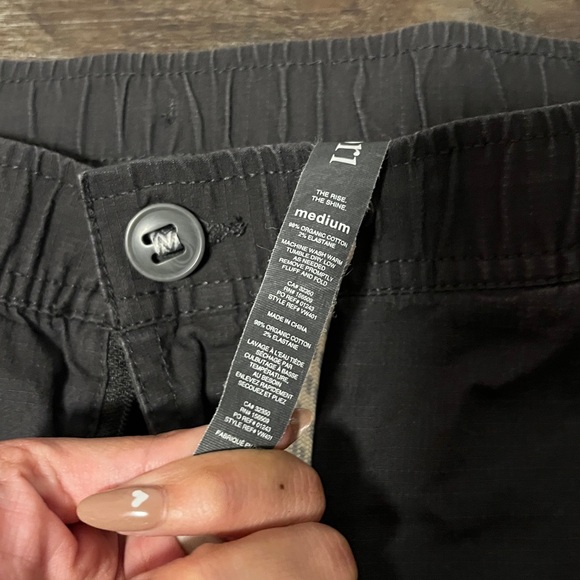 Vuori VW401 Ripstop Charcoal Gray Stretch Organic Cotton Pants M Drawstring FLAW - Picture 4 of 5